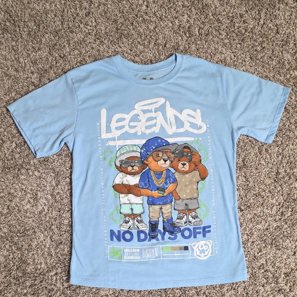 Boys Graphic T Shirt Legends No Days Off Blue L 14-16